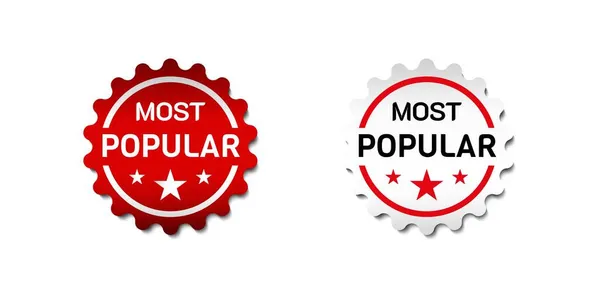 Popüler Etiket Etiketi Ticari Kırmızı Ürün Etiketi Için Yıldız Sembollü — Stok Vektör