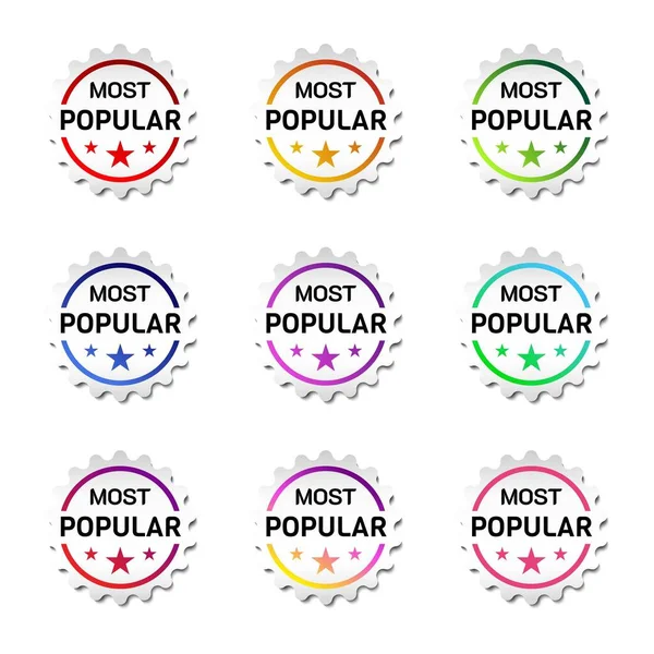 Meest Populaire Label Sticker Voor Commerciële Aanbieding Productetiket Met Stersymbool — Stockvector