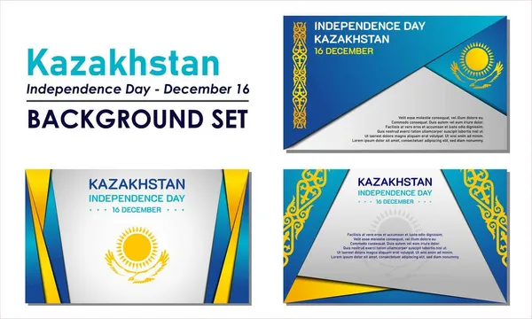 Kazakistan Independence Day Background Dicembre Copia Area Spaziale Biglietto Auguri — Vettoriale Stock