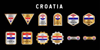 Hırvatistan Markası, Damga, Rozet veya Logo 'da üretildi. Hırvatistan Ulusal Bayrağı ile. Platin, altın ve gümüş renklerde. Premium ve Lüks Amblem