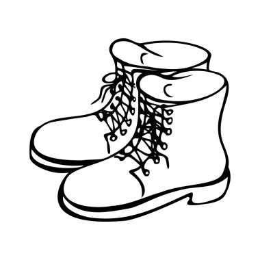 Çizmelerin karalama tarzında el çizimi çizimi.