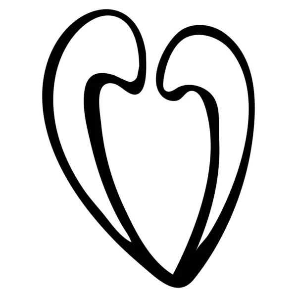 Ручная иллюстрация сердец в стиле каракулей. — стоковый вектор
