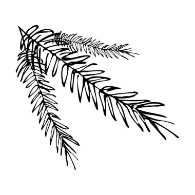 Karalama tarzında el çizimi ağaç yaprağı çizimi.