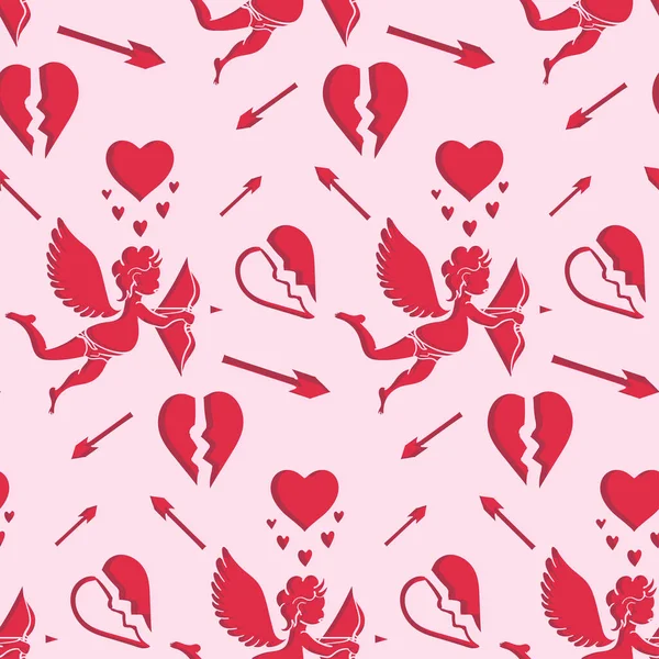 Amour coeur fond motif Saint-Valentin Saluer. — Image vectorielle