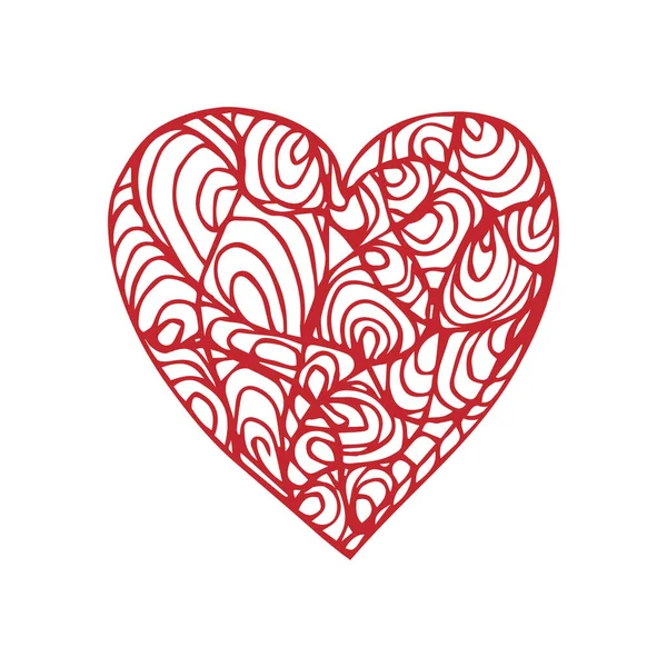 Hand drawn heart isolated. Design element for love concept. Doodle sketch heart shape. — 图库矢量图片