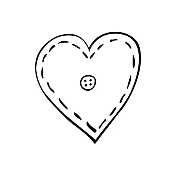 Drawn doodle hearts with different design elements — Vetor de Stock