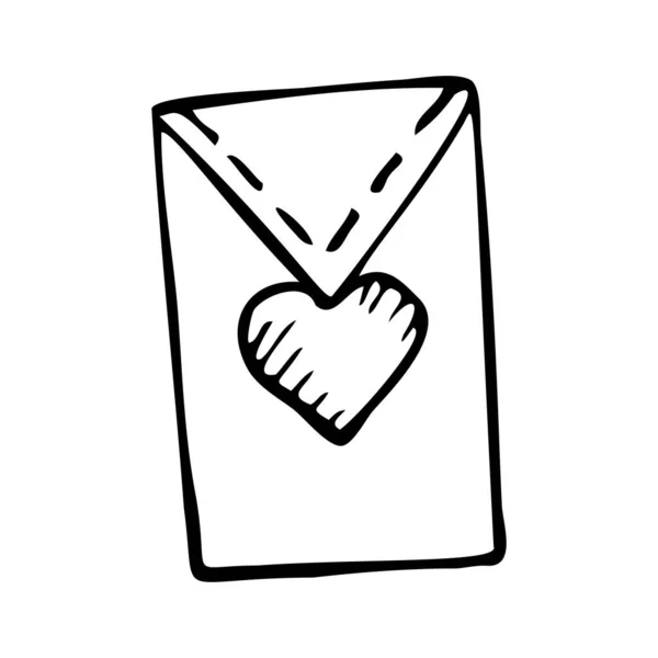 Lettres ou cartes postales doodle dessinées à la main, étiquettes — Image vectorielle