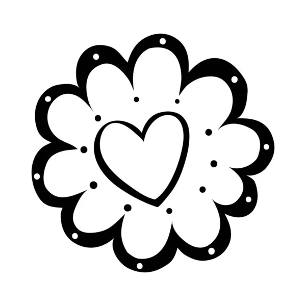 Buquê de doodle desenhado à mão de flores para o feriado —  Vetores de Stock