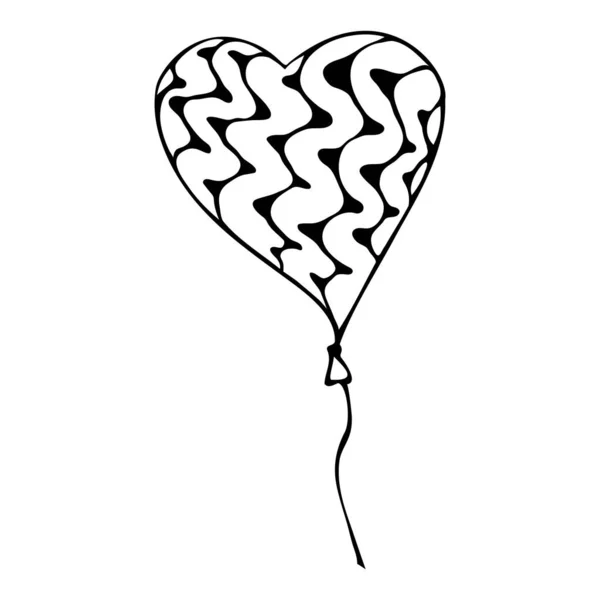 Drawn doodle hearts with different design elements — Vector de stock