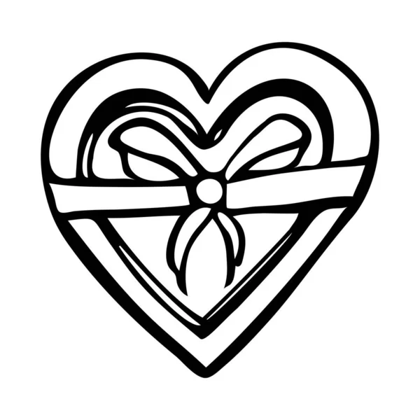 Drawn doodle hearts with different design elements — стоковый вектор