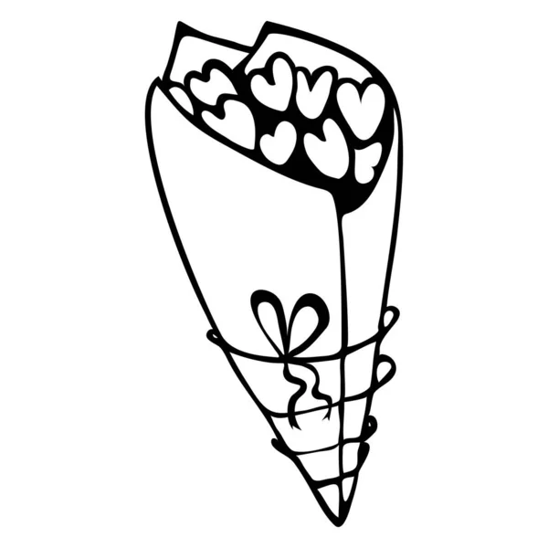 Handgezeichneter Doodle-Blumenstrauß für den Urlaub — Stockvektor