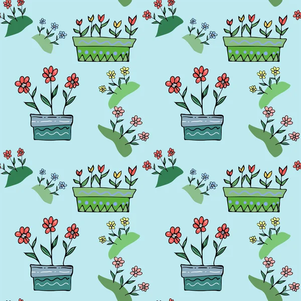Seamless floral pattern. Plant design for fabric, covers — Image vectorielle