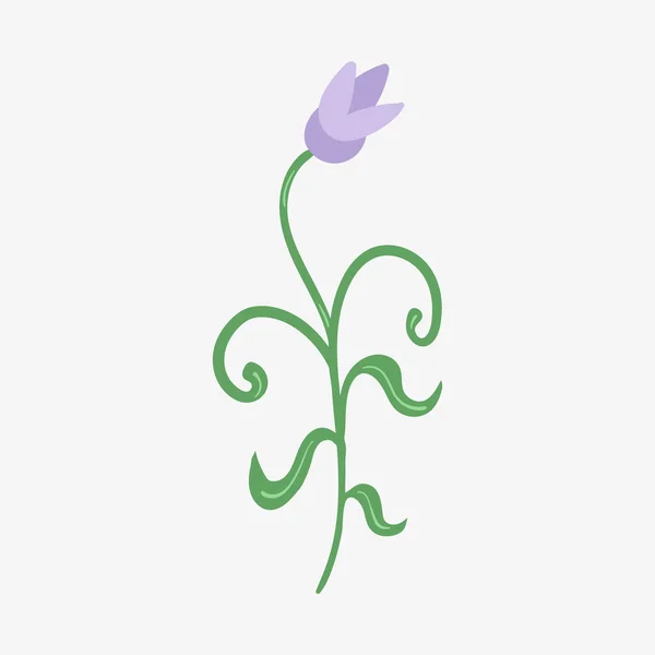 Arka planda bitki elementleri olan dekoratif çiçek — Stok Vektör