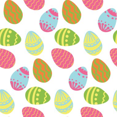 Çiçekler ve paskalya elementleriyle kusursuz desen