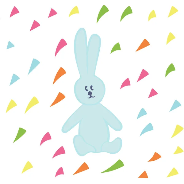 Easter Bunny with decorative elements isolated on background. — Stock Vector