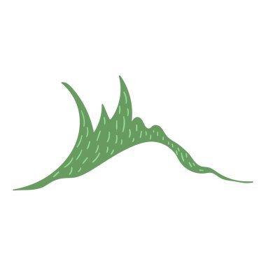 Yeşil orman çalısı, çimen izole tasarım elementi.