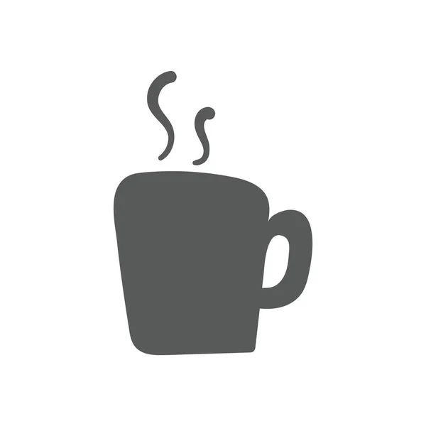 Café fuerte en taza de café expreso y el icono de humo estilo garabato. — Vector de stock