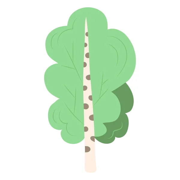 Ilustración dibujada a mano de un árbol verde aislado. Elemento para decoración — Vector de stock