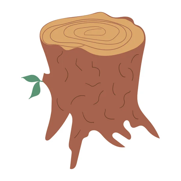 Tronco de madera dura o muñón clip de dibujos animados arte — Vector de stock