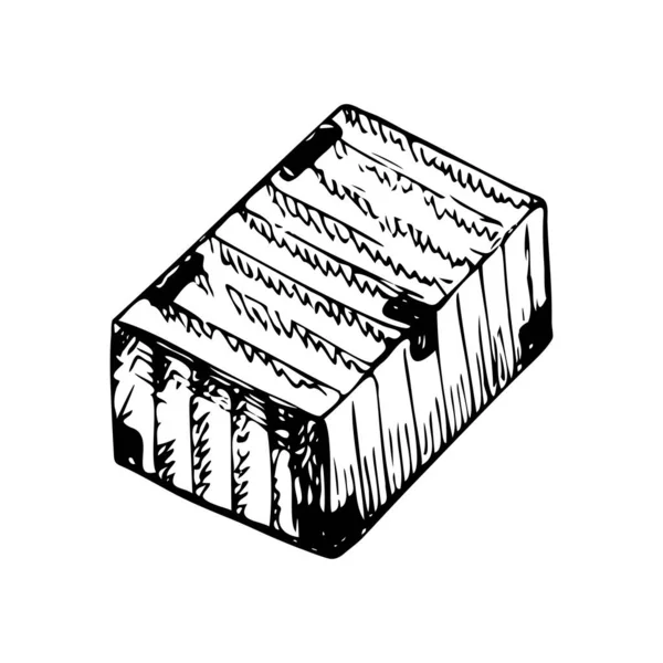 Desenho manual de um baú de tesouro trancado —  Vetores de Stock