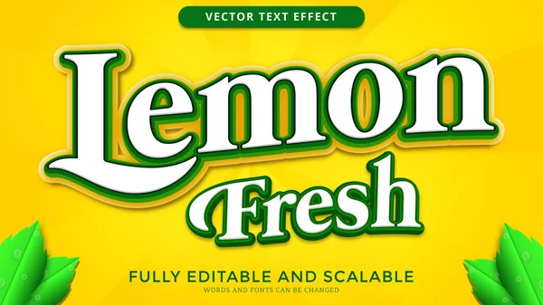 Limón Efecto Texto Fresco Archivo Eps Editable — Vector de stock