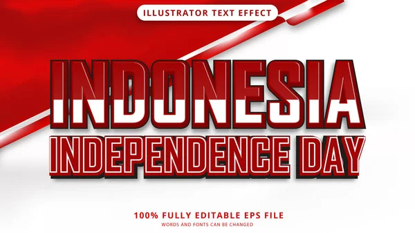 Indonesian Independence Day Text Effect Editable Eps File — Stock Vector
