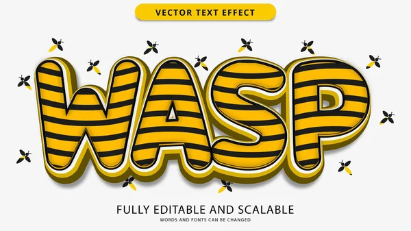 Wasp Text Effect Editable Eps File — стоковый вектор