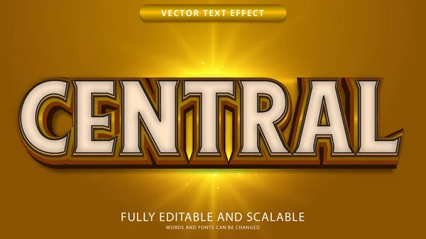 Central Text Effect Editable Eps File — стоковый вектор