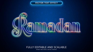 Ramazan neon metin efekti düzenlenebilir ep dosyası