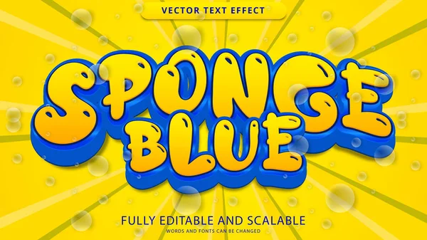 Sponge Blue Text Effect Editable Eps File — Archivo Imágenes Vectoriales
