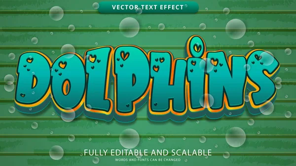 Dolphin Text Effect Editable Eps File — Stockvektor