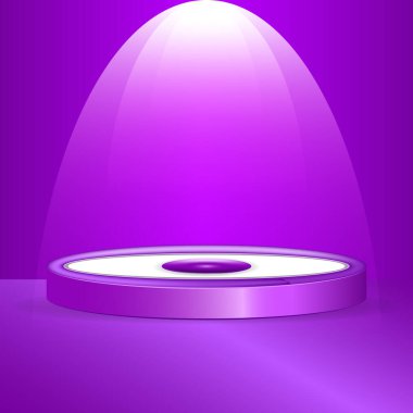  Aydınlatma süslemeleri ile 3B podyum