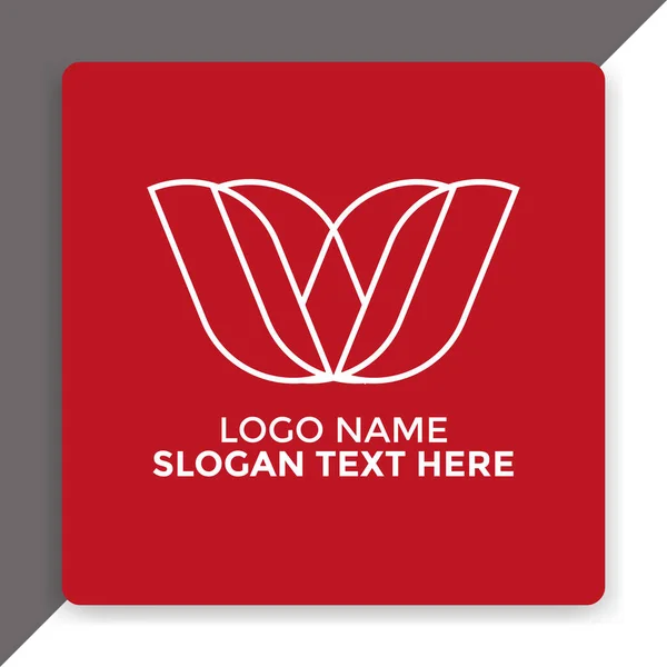 Szablon Logo Firmy Symbolem Kwiatowej Linii — Wektor stockowy