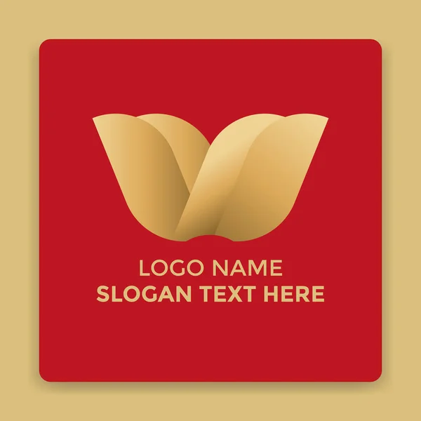 Plantilla Logotipo Negocio Con Símbolo Flor Color Dorado — Vector de stock