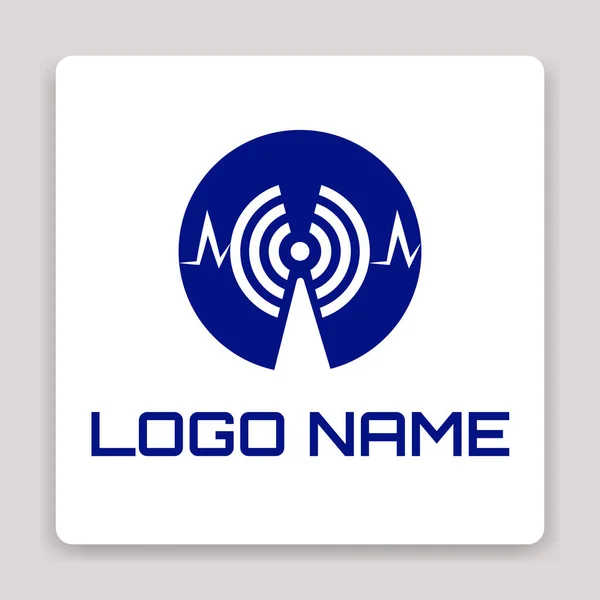 Шаблон Логотипу Символом Передавача — стоковий вектор