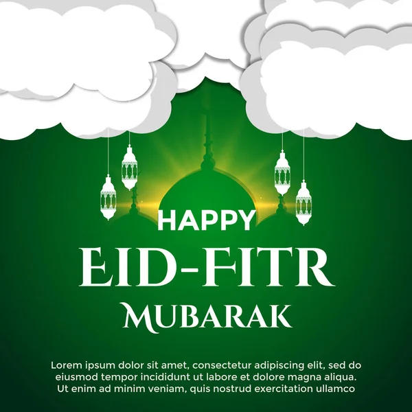 Eid Fitr Thème Médias Sociaux Post Template — Image vectorielle