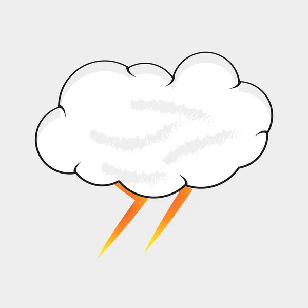 Thunder Cloud Lightning Cute Icon — Stock Vector
