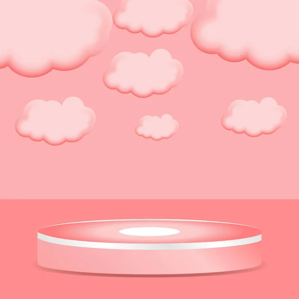 Podium Cute Cloud Ornament — Stock Vector