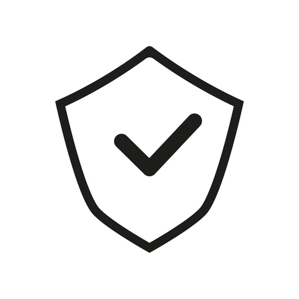 Ícone Logotipo Proteção Preto Branco — Vetor de Stock