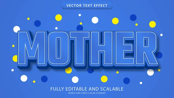Mutter Text Effekt Editierbare Eps Datei — Stockvektor