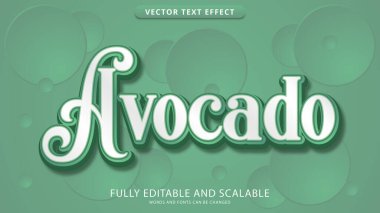 avokado metin efekti düzenlenebilir eps dosyası
