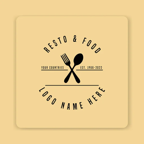 Food Drink Restaurant Logo Editable — Διανυσματικό Αρχείο