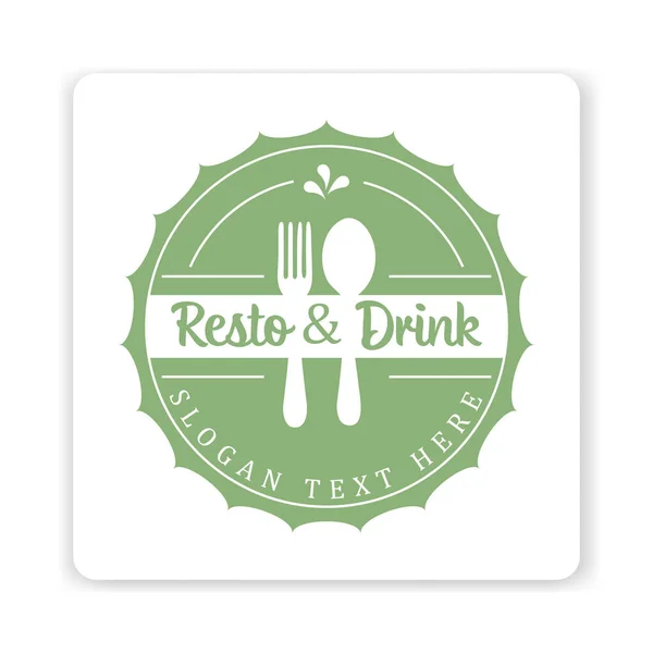 Food Drink Restaurant Logo Editable — 图库矢量图片