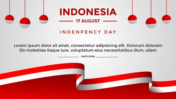 Indonesian Independence Day Theme Banner Template — Stock Vector