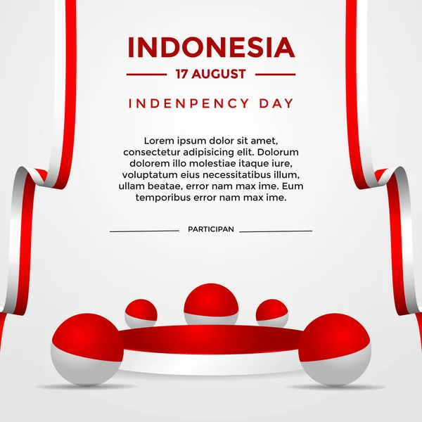 Indonesian Independence Day Theme Social Media Post Template — Stock Vector