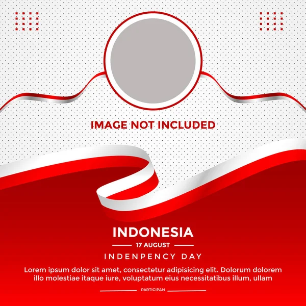Indonesian Independence Day Theme Social Media Post Template — 图库矢量图片