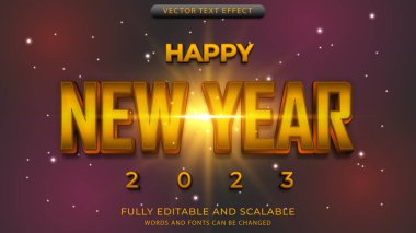 yeni yıl metin efekti düzenlenebilir eps dosyası