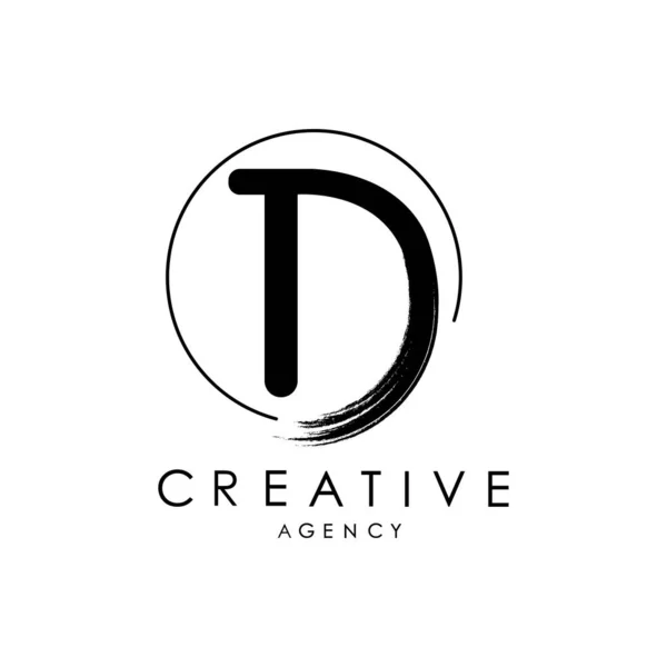 Brush Stroke Letter Logo Design Zwarte Paint Logo Letter Icon — Stockvector