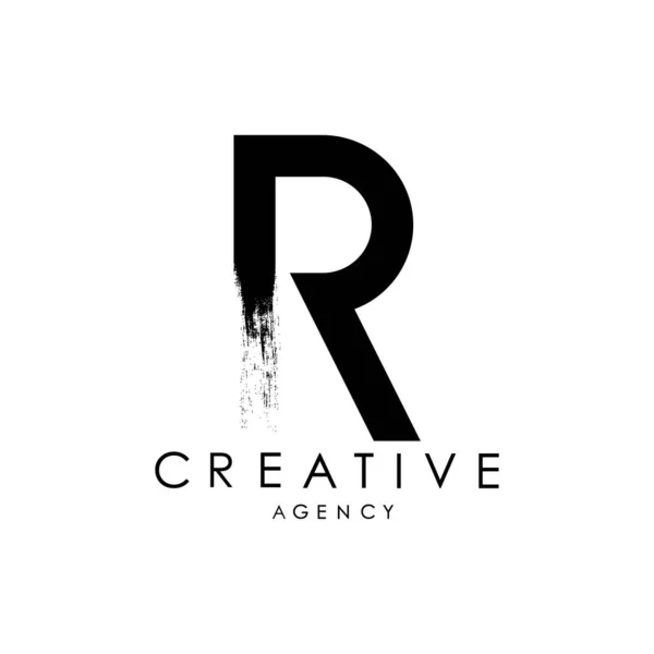 Brosse Lettre Avc Logo Design Icône Lettre Logo Peinture Noire — Image vectorielle
