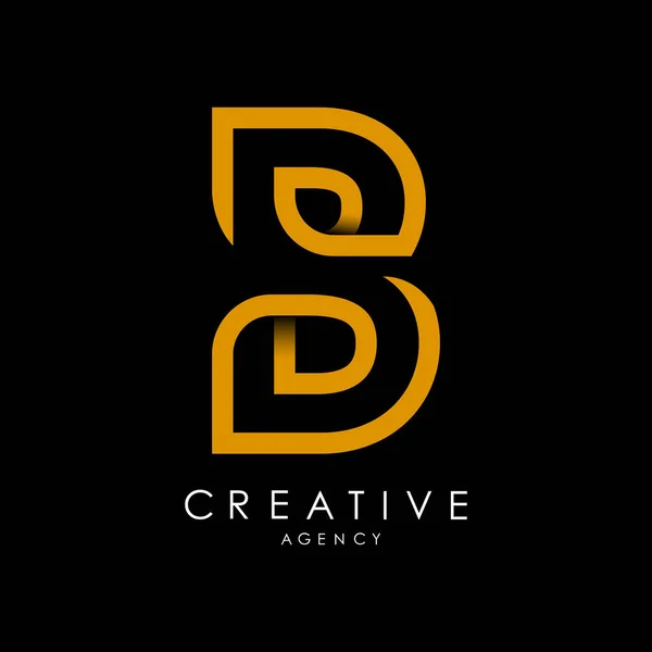 Logo Letter Monogramm Mit Orangefarbenen Linien Und Moderner Minimalistischer Kreativer — Stockvektor